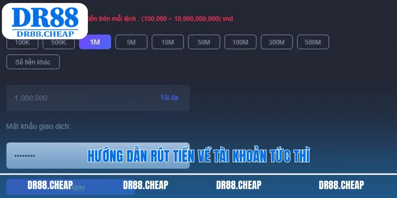 Hướng dẫn rút tiền về tài khoản tức thì